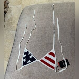 Forever 21 Patriotic - american flag - 4th of July Knit crop Top - bikini top S